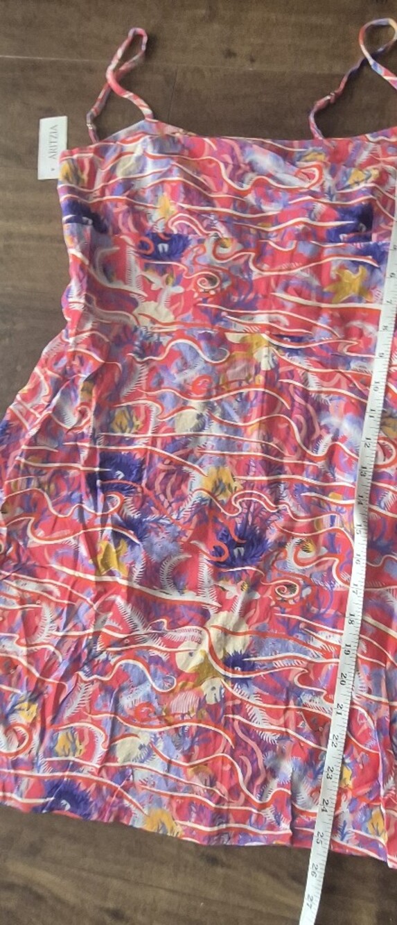 Sunday Best Aritzia Pink Aquatic Print Viscose Cami Mini Dress Size S - Picture 4 of 9